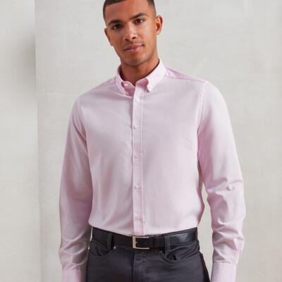 Premier Long Sleeve Striped Oxford Shirt Thumbnail