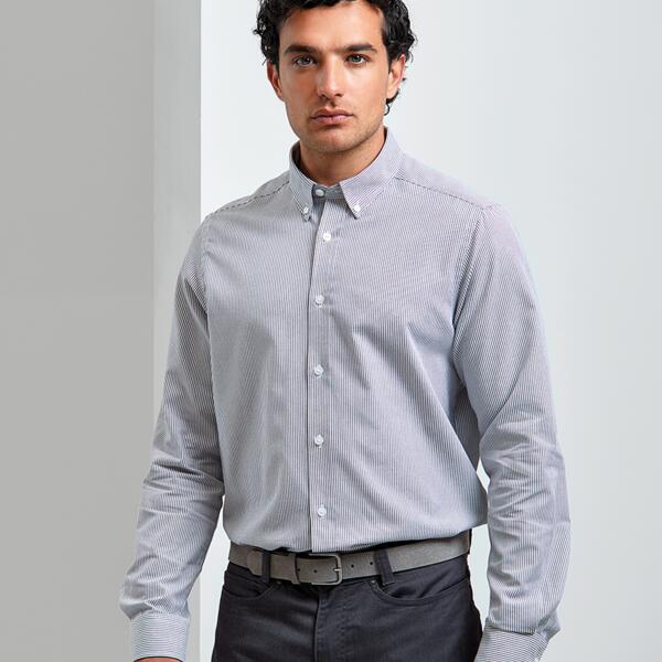 Premier Long Sleeve Striped Oxford Shirt Thumbnail