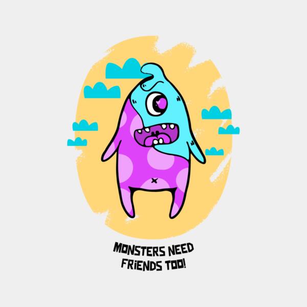 t shirt design maker featuring a friendly monster illustration 425c el1 Thumbnail