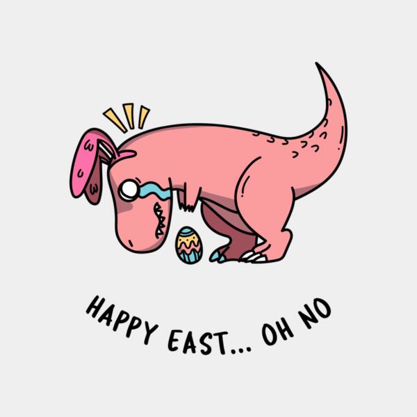 t shirt design template with a funny easter dinosaur clipart 201f Thumbnail