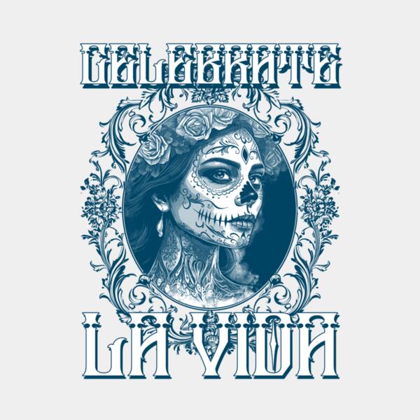 dia de muertos themed t shirt design maker featuring a chicano style 5927 Thumbnail