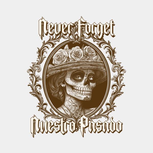 illustrated t shirt design template for dia de muertos with a chicano aesthetic 5927c Thumbnail