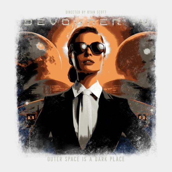 t shirt design template featuring a creature with a macabre mask inspired by a 90s alien movie 6065n  17  Thumbnail