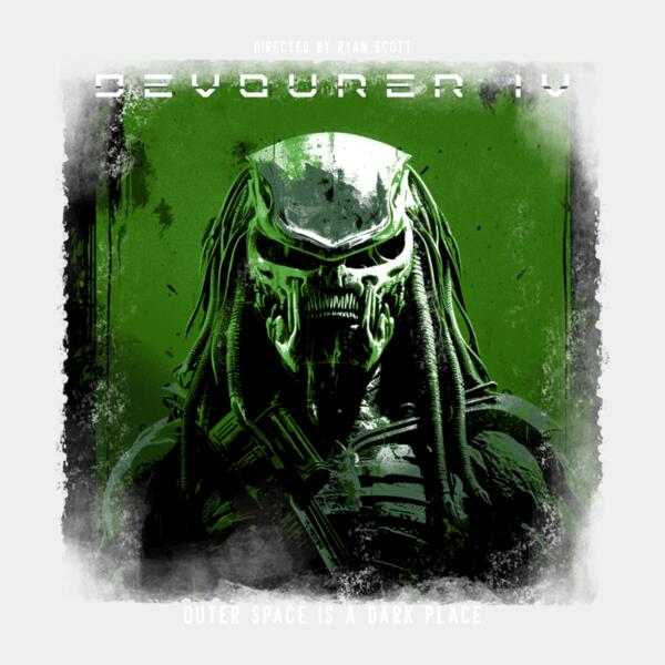 t shirt design template featuring a creature with a macabre mask inspired by a 90s alien movie 6065n  2  Thumbnail