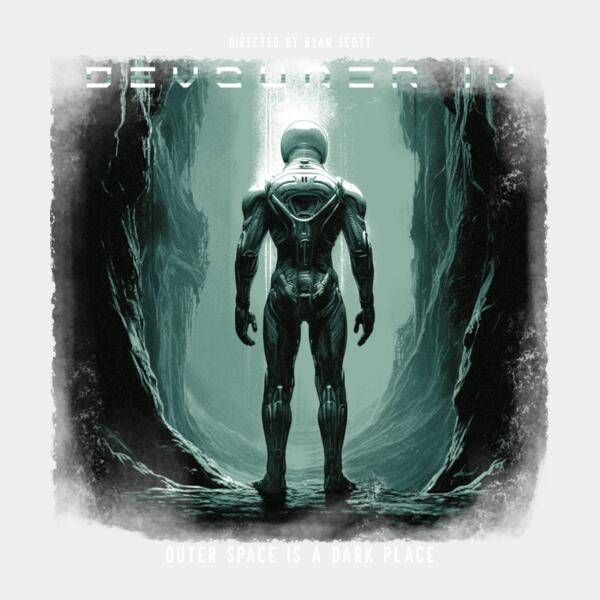 t shirt design template featuring a creature with a macabre mask inspired by a 90s alien movie 6065n  3  Thumbnail