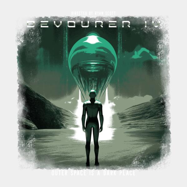 t shirt design template featuring a creature with a macabre mask inspired by a 90s alien movie 6065n  6  Thumbnail