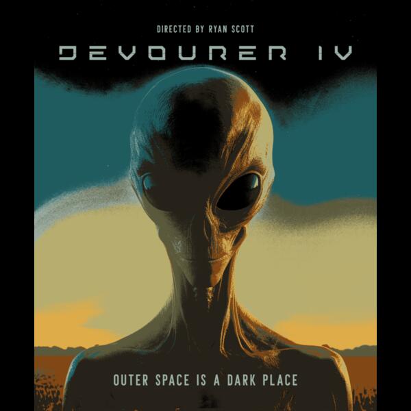 t shirt design template featuring a creature with a macabre mask inspired by a 90s alien movie 6065n  9  Thumbnail