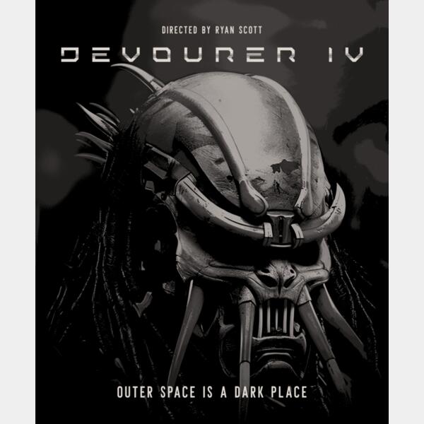 t shirt design template featuring a creature with a macabre mask inspired by a 90s alien movie 6065n Thumbnail