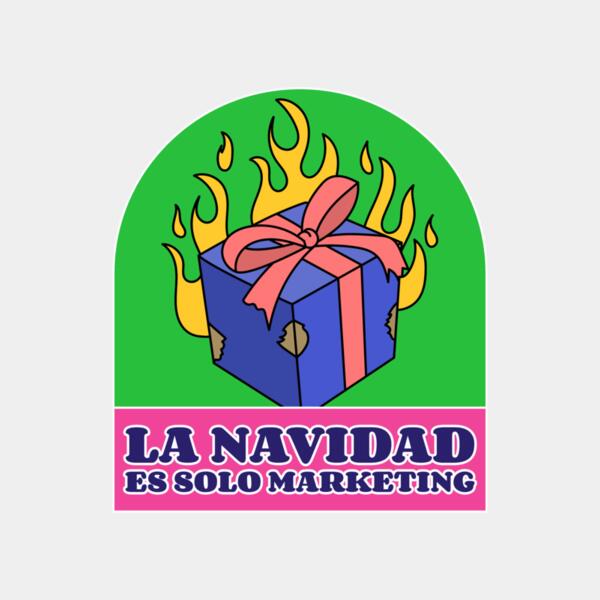 anti christmas themed t shirt design creator with a burning present illustration 4889h Thumbnail